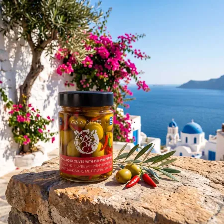 GAIA OLIVES Chalkidiki Oliven mit Piri-Piri