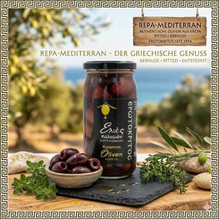 Ganze Kalamon- Oliven kernlos, griechisch