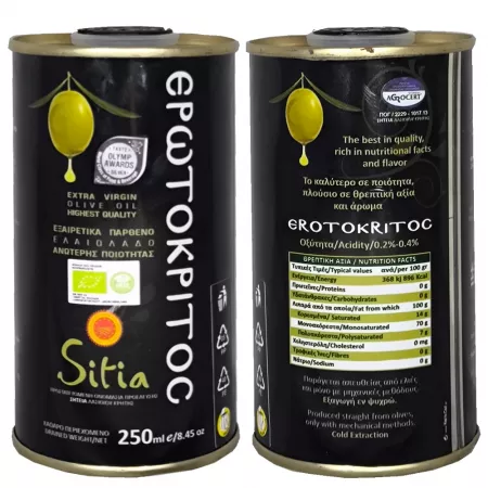 Organic olive oil from Crete 0,25L, Greek