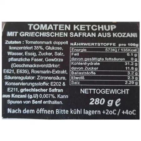 Ketchup with Greek saffron