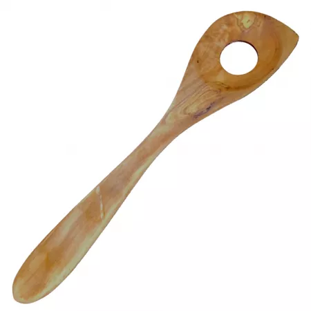 Round wooden spoon with edge Risotto made of olive wood