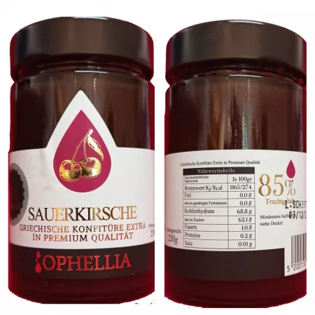 Konfitüre Sauerkirsche (85% Frucht) 230 g