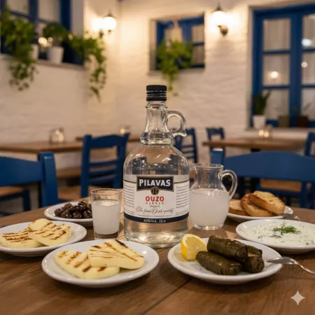 Ouzo Pilavas Nektar 40%, 1L Karaffe
