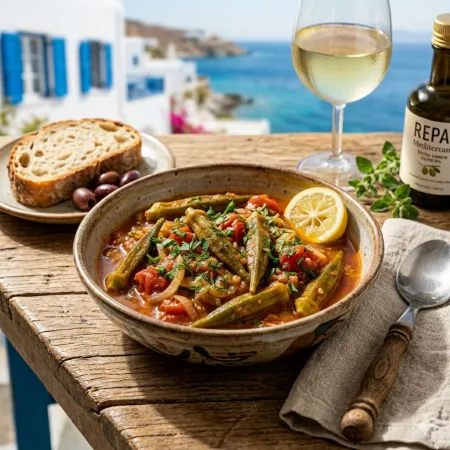 Bamies Laderes – Griechische Okraschoten in Tomatensauce