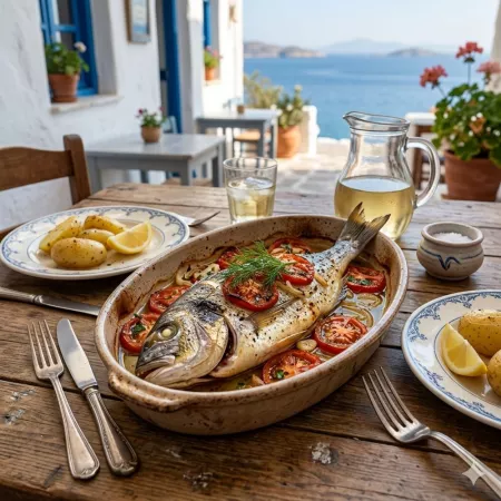 Griechische Meerbrasse aus dem Ofen