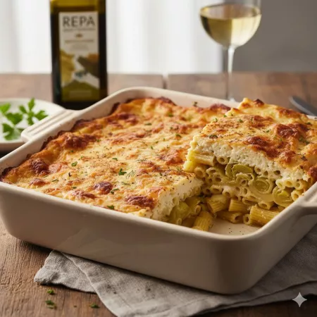 Greek Leek Pasta Bake)