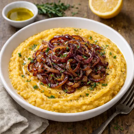 Rezept: Griechisches Fava-Gericht mit karamellisierten Zwiebeln