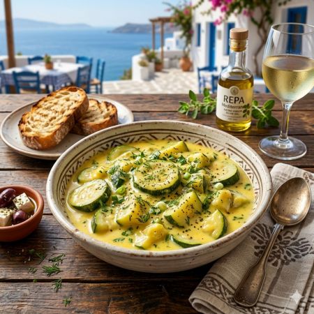 Rezept: Kolokithakia me Avgolemono (Zucchini in Zitronen-Ei-Sauce)
