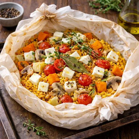 Rezept: Linsen in Backpapier