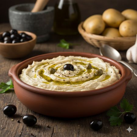 Rezept: Skordalia me Patates (Griechische Knoblauch-Kartoffel-Creme)