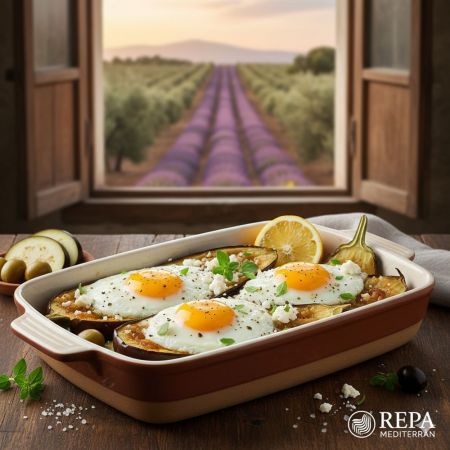 Rezept: Spiegeleier auf Auberginen