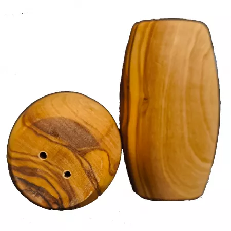 Salt and pepper spreaders made of olive wood