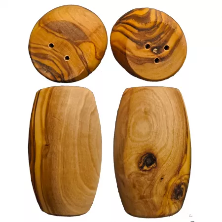 Salt and pepper spreaders made of olive wood