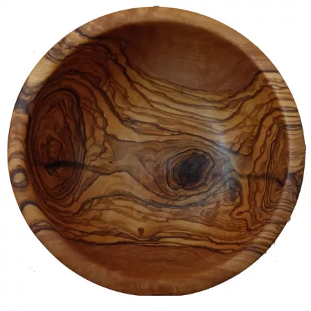 Round bowl made of olive wood