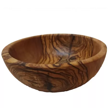 Round bowl made of olive wood
