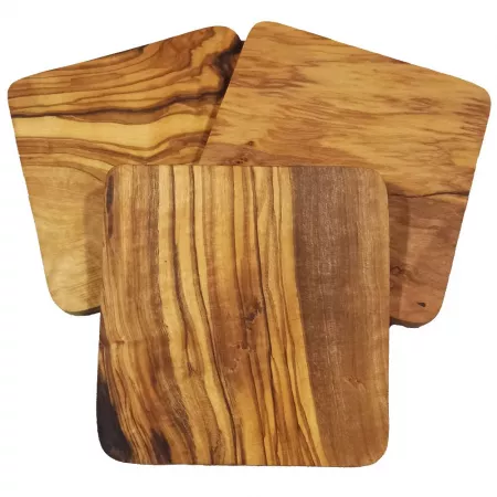 Square olive wood coaster