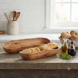 (Brot-) Schale rustikal aus Olivenholz