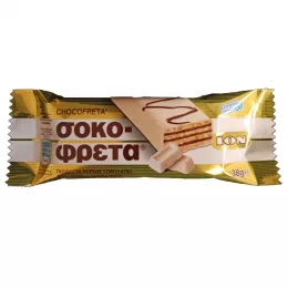 Chokofreta waffle with white chocolate, Greek