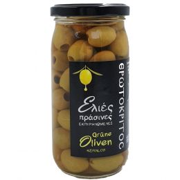 Griechische  Oliven grün und kernlos von Kreta (350g), Erotokritos