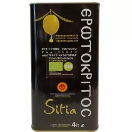 Griechisches Olivenöl Bio, Kreta, rein Koroneiki Olive, nativ kaltgepresst 4,0 L (Säure unter 0,4%)