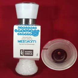 Greek sea salt from the salt lakes of Messolonghi.