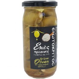 Green olives with soft cheese, Greek