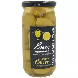 Grüne Oliven mit Zitrone, griechisch