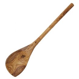 Round wooden spoon with edge made of olive wood