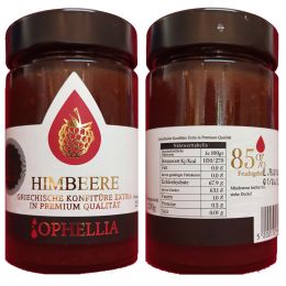 Raspberry jam (85% fruit) 230 g