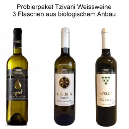 Probierpaket Tzivani 3 Flaschen Weißwein 4