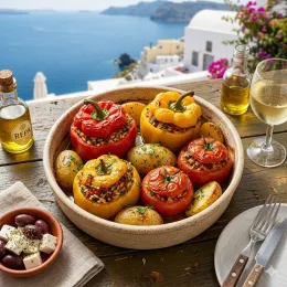 Recipe: Stuffed Tomatoes and Peppers, gemista