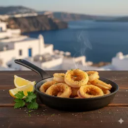 Rezept: Kalamarakia tiganita (Knusprige Tintenfischringe)