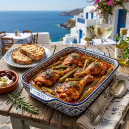 Rezept: Kotopoulo me Bamies (Hähnchen mit Okraschoten)