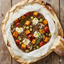 Recipe: Lentils in baking paper