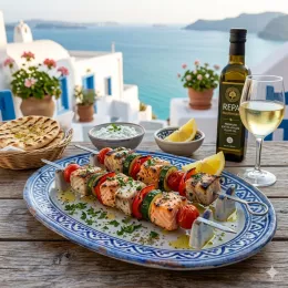 Rezept: Souvlakia Psaria (Griechische Fischspieße)