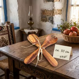 Salatbesteck aus Olivenholz 30 cm