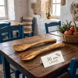 Salad cutlery 36 cm long made of olive wood