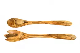 Salad cutlery 36 cm long made of olive wood