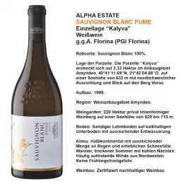 Sauvignon Blanc Kalyva Fume Alpha Estate Weißwein 0,75 L
