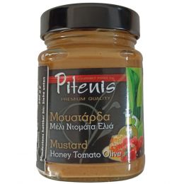 Mustard with honey, tomato and olive, Greek
