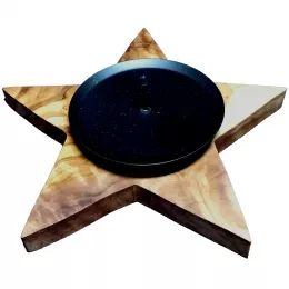 Star candle holder made of olive wood