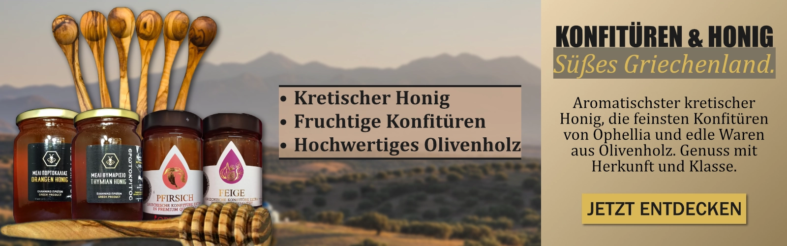 Honig und Olivenholz